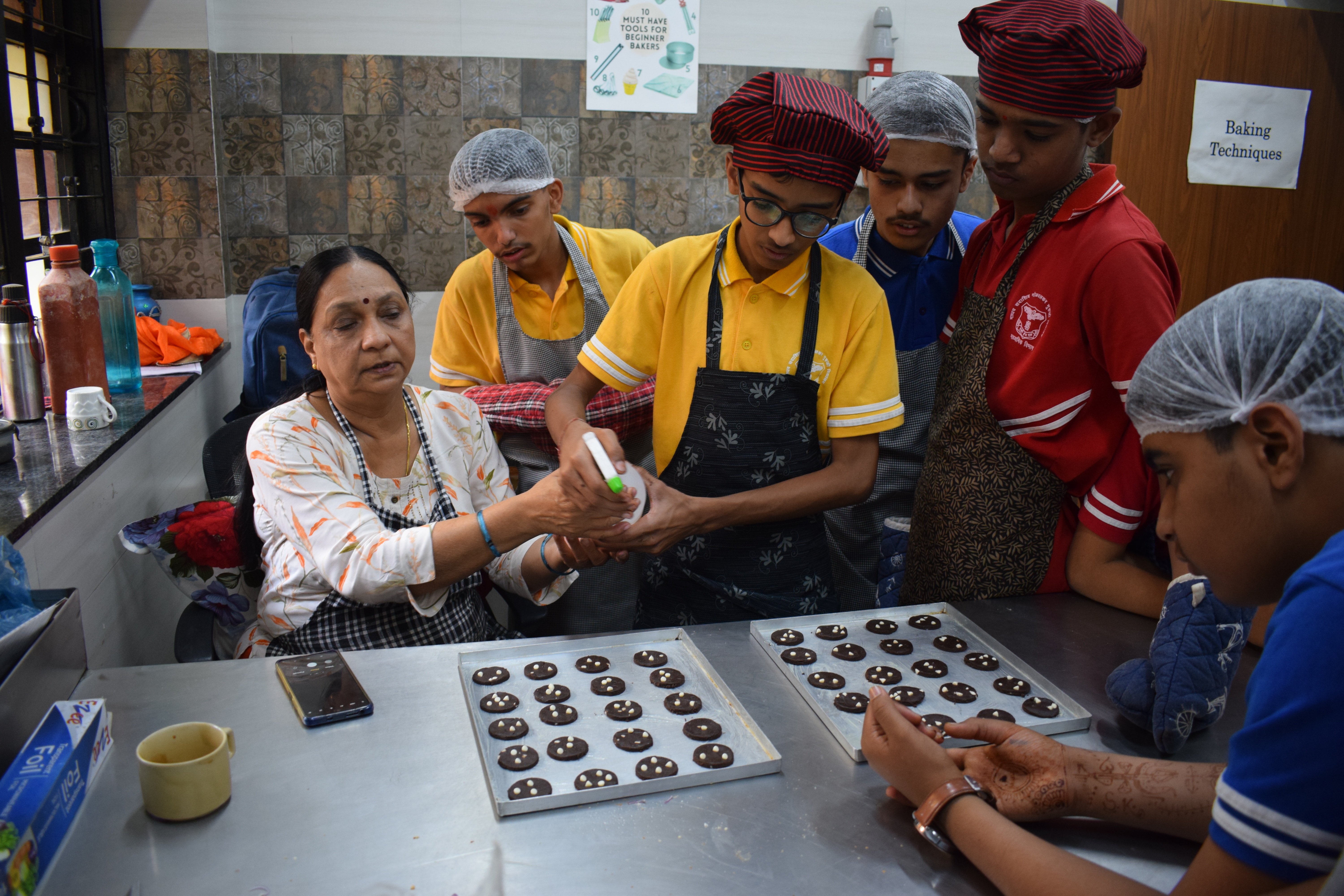 Students in food processing lab